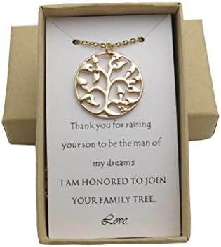 IDLAN Wedding Gifts Wedding Jewelry Mother of The Groom Necklace Family Tree Necklace Mother's Day Gift