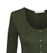 Women's Henley Scoop Neck 3/4 Sleeve Casual Maternity High Low Stretch Tunic Top