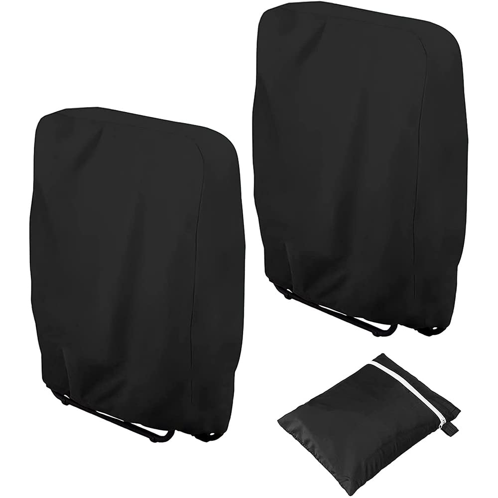 Tiardey Black Chair Cover,Outdoor Folding Chair Cover Waterproof Dustproof and UV Resistant,7.9/13x28x43inch
