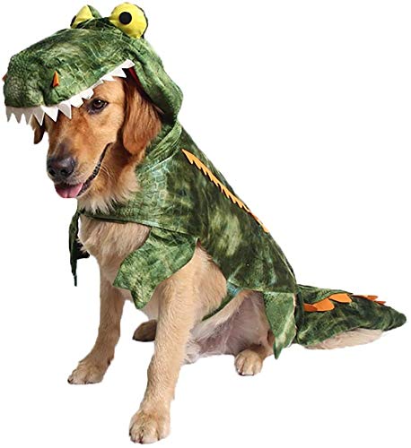 Alligator Dog Costume Dog Halloween Costume, Dogs Crocodile Costumes Hoodie Coats Pets Jumpsuits, Halloween Cosplay Pet Costume for Small Medium Large Dogs Halloween Special Events Photo Props
