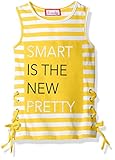 Dream Star Girls' Stripe Tank with Foil Screen and Lacing At Sides