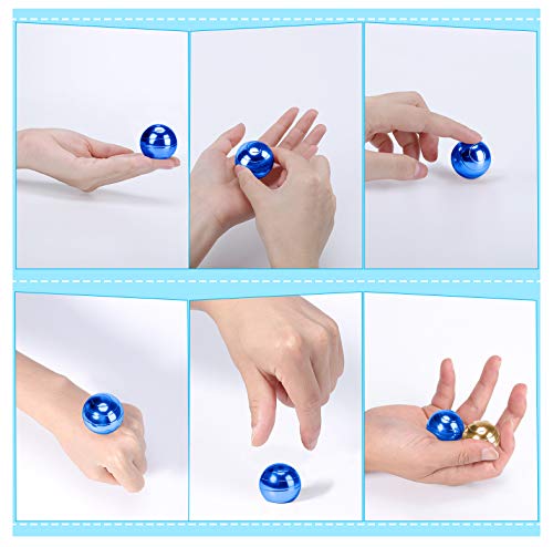 CaLeQi Desktop Ball Transfer Gyro Aluminum Alloy Kinetic Desk Toy Stress Relief Office Executive Gadgets Metal Ball Full Disassembly Rotary Decompression Toy-Small (Blue)