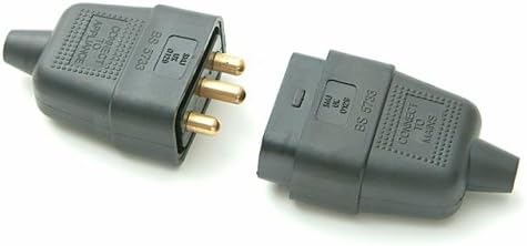 S.M.J RC3PBC. 10 Amp 3 Pin Plug & Socket - Black, 1 - Pack