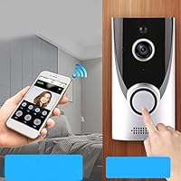 Oguine Wireless Smart 1080P HD Security WiFi Camera Video Doorbell Door Viewers (Silver)