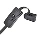 OLLGEN OBD 2 Cable Cord,Ultra Slim 16 pin M/F OBDII Extension Cable with Power Switch,Diagnostic Flat Cord Adapter Connector,70cm / 2.3feet