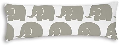 Veronicaca Grey Elephants Pattern Custom Cotton Body Pillow Covers Pillow Cases 20"x54"