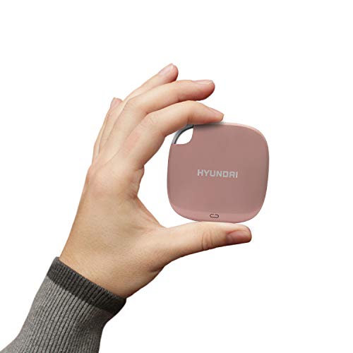 Hyundai 500GB Ultra Portable Data Storage Fast External SSD Rose Gold