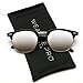 WearMe Pro - Semi Rimless Style Sunglasses Retro Mirror Lens Sunglasses (Black/Mirrored Silver, 48)