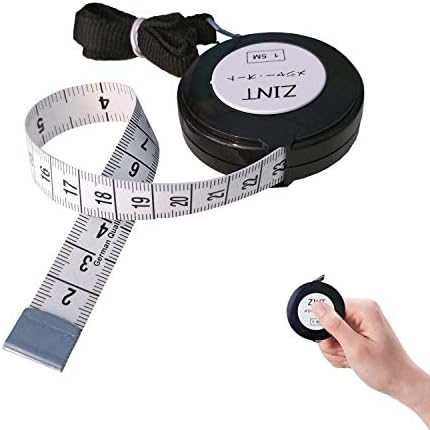 Zint テープメジャー 巻き尺 価格 交渉 送料無料 自動巻取り式 150cm 60inch 両面目盛 オフィス用 ブラック 測定用 手芸用 軽量 裁縫用