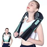 Atsuwell Shiatsu Neck and Shoulder Massager with Heat Hands Free Belt Deep Kneading Massagers for Neck and Shoulder Back Massage to Relieve Pain, Electric Full Body Massage at Car Office Home