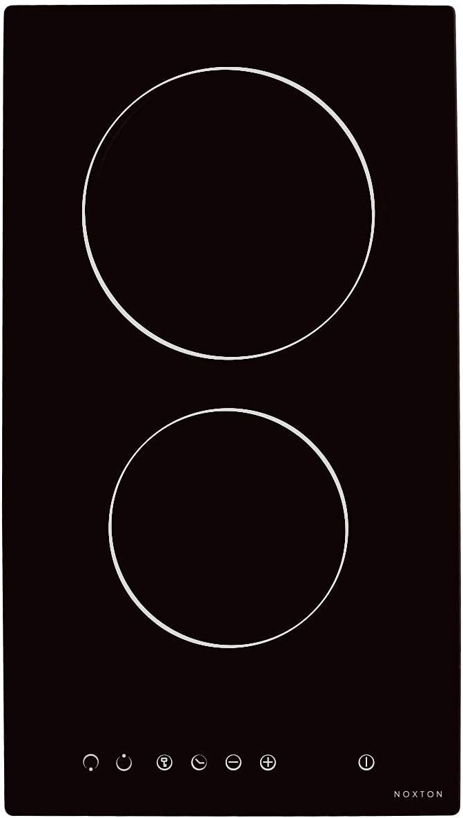 NOXTON Ceramic Cooktop, Built-in 2 Burners Electric Cooktops Stove Electric Hob Cooker With Touch Control Child Lock Timer Easy To Clean 3000W with Hard Wire for 220V~240V: Appliances