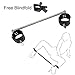 Tooluu Stainless Steel Leg Spreader Bar with Adjustable Leather Ankle Shackle Cuffs Bondage (Black + Blindfold)