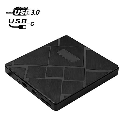 External CD DVD Drive with Power Supply Cable, with USB Port SD Card