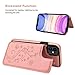 Vaburs Compatible with iPhone 11 Case Wallet with Card Holder, Embossed Butterfly Premium PU Leather Double Magnetic Buttons Flip Shockproof Protective Cover for iPhone 11 6.1 Inch(Rose Gold)