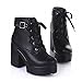 Latasa Women's Lace up Block Heel Platform Ankle Boots