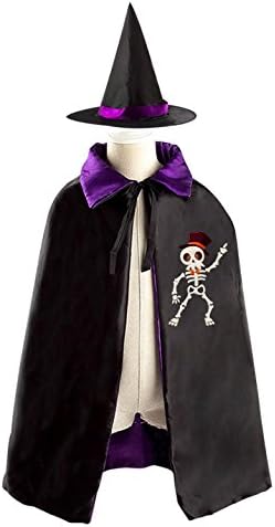 Wicked Skeleton Reversible Halloween Costume Witch Cape Cloak Kid's Hat