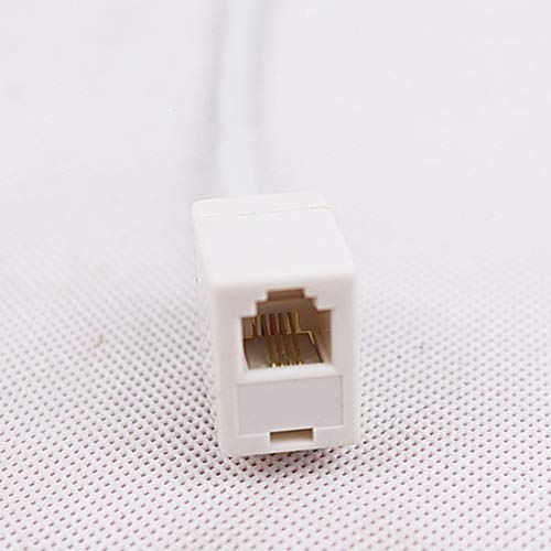 GFORTUN Beige RJ11 6P4C Female to Ethernet RJ45 8P4C Male Telephone Ethernet Adapter Cable Converter Socket (5 Pack)