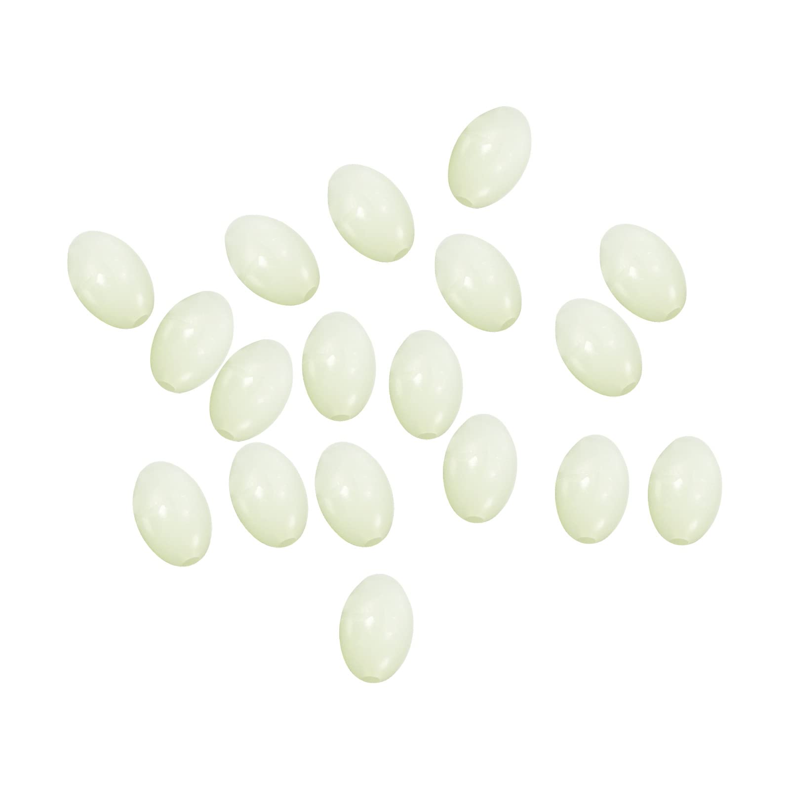PATIKIL 12x8mm Luminous Fishing Beads, 200 Pieces Plastic Glow Fishing Bait Eggs Rig Bead Tackle Tool Oval, White