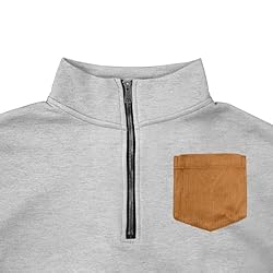 Mens Quarter Zip Pullover Vintage Fashion Long