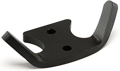 (1) OFG Black Single Coat Hook 2 Prong .25” Steel Heavy Duty 1.75 x 3.75 Inch (1 Pack)