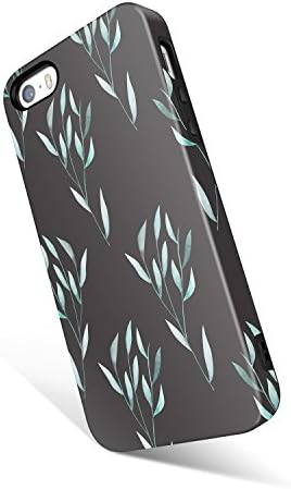 Akna iPhone 5/5s/SE case for girls, Charming Series High Impact Flexible Silicon Cover for iPhone5/5s/SE [Angel Blue Leaves](593-U.K)