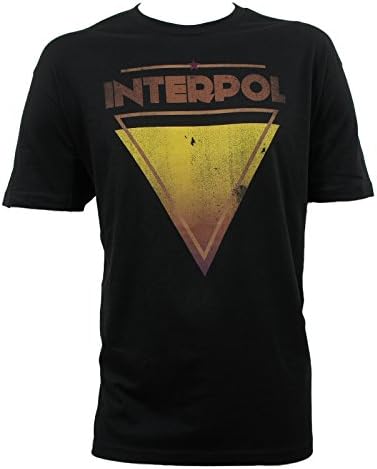 Interpol Mens Triangle Distressed Slim Fit T-Shirt