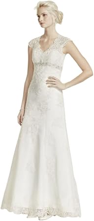 lace over satin wedding dress
