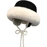 Winter Suede Bucket Hat with Ear Flaps Women Men Fuzzy Beanie Hat Faux Fur Fisherman Cap Beanies Hat Cloche Aviator Caps