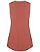 Sleeveless Tunics for Leggings,Vivilli Women's Casual Floral Print V Neck Long Flowy Tank Top(Large,Brick Red)