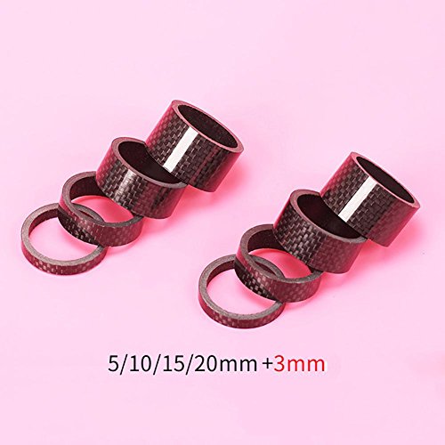 YOUNGFLY Bicycle 5 Pcs Carbon Headset Spacer Fibre Gloss