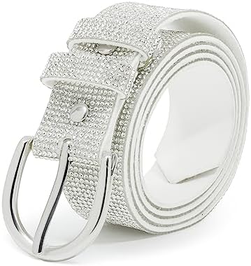 AWAYTR Rhinestone Buckle Belt for Women - PU Leather Plus  display picture 1
