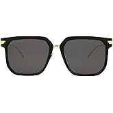 Bottega Veneta Square/Rectangle Sunglasses Black Gold Grey Luxury Eyewear Made In Italy Acetate Frame Designer Fashion for Everyday Luxury