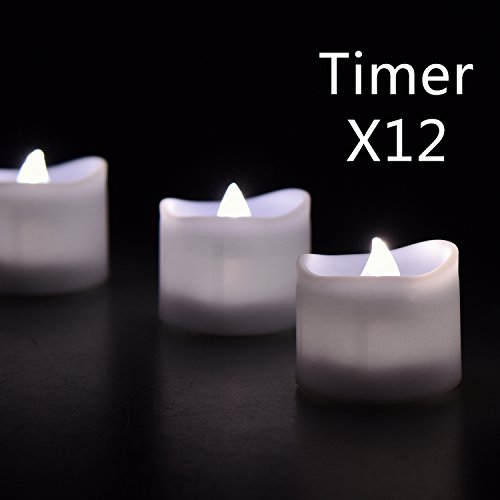 eLander LED Tea Lights Flameless Candle with Timer, 6 Hours on and 18