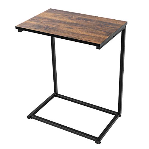 Homemaxs Homemaxs Sofa Side End Table C Table Wood Finish Steel Construction 26 Inch For Small Space
