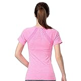 Winkeyes Women Athletic T-shirts Short Sleeve Tight Gym Yog