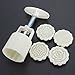 king do way Mooncake Fodant Gift DIY Moon Cake Mold 4 Flower Plant Stamps Decor Mould (Round)