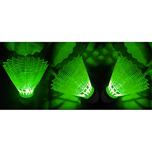 CapsA 4 Pcs LED Badminton Shuttlecocks Lighting Birdies Shuttlecock Glow in The Dark Badminton for Indoor/Outdoor Sports Activities (A, 4 Pcs)