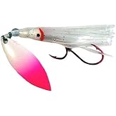Mack's Lure 40531 Pee Wee Spinner Hoochie White/Pink Splash Nuclear Glow