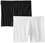 Playground Pals Girl's Slim 2 Pack Shorts, Black/White, X-Small