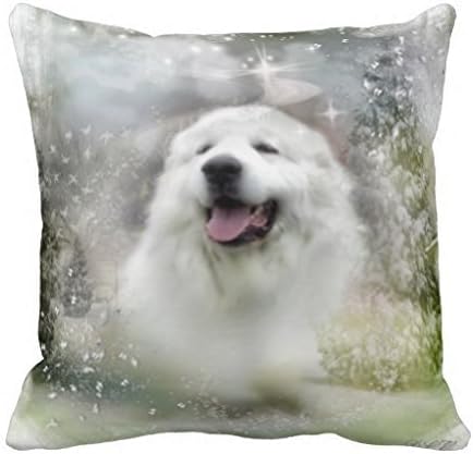 JulianArtsale Great Pyrenees 207 Merry Christmas Gifts to Cotton Linen Throw Pillow Case Cushion Cover Home Sofa Decorative 18 X 18 Inch