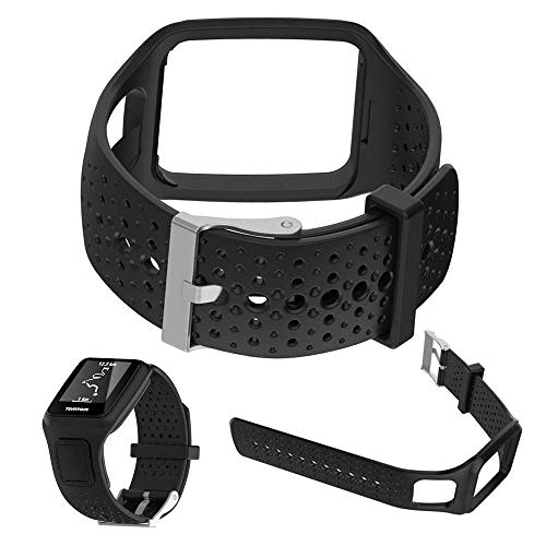 Sibode Replacement Bands for Tomtom Runner HRM + Multi-Sport GPS Multimeter and Runner Cardio Watch Tomtom Multi-Sport +CSS+AM Silicon WatchBand and More (Black) - Thumbnail 4