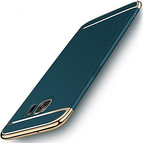 Galaxy S7 Case Ultra Slim Scratch-Resistant Shockproof Reinforced Hard Bumper Electroplate Frame Back Cover For Samsung phone -- (Dark green)