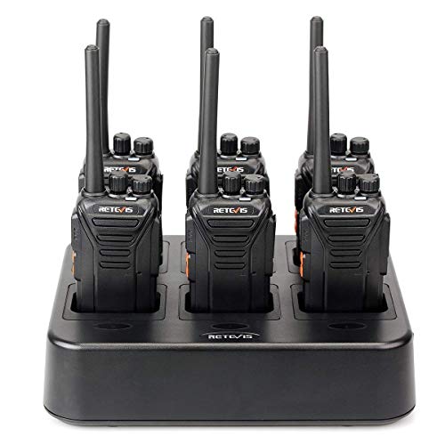 Retevis RT27 Walkie Talkie Long Range Two Way Radios(6 Pack) with Six Way Gang Charger