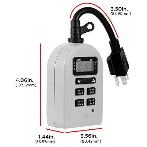 UltraPro SimpleSet Outdoor Plugin Timer 2 pack, Dual Custom ON/OFF