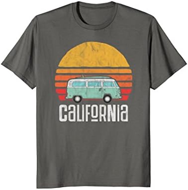 Mens Retro California Hippie Van Beach Bum Surfer T-Shirt XL Asphalt