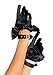 Leg Avenue Women's Cropped Satin Ruffle Gloves, Black, One Size