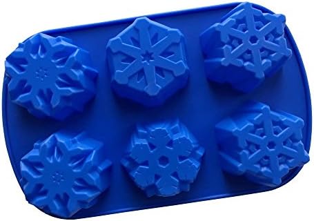 Soap Mold Silicone Molds 6 Cavity Snowflakes Muffin Pan Silicone Cake Mold Soap Mold Ice Cube Tray Chocolate Mold Cake Mold Muffine Silicone Mold