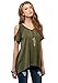 Urban CoCo Women's Vogue Shoulder Off Wide Hem Design Top Shirt (Army Green, S)