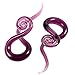 XPIRCN Glass Spiral Tapers 2 Pieces Teal Pyrex Purple Glass Stretcher Gauges 2G-9/16