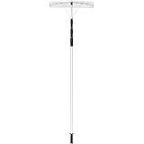 GYMAX Aluminum Snow Roof Rake, 21’ Adjustable Snow Removal with Twist-n-Lock Telescoping Design & Big Blade, Extendable Snow 